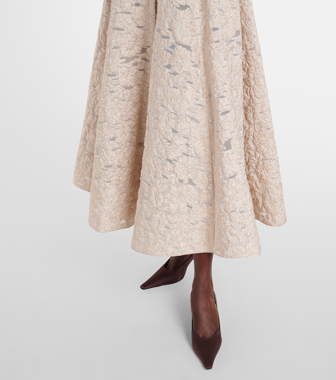 Vestido midi de lamé en jacquard | Carolina Herrera