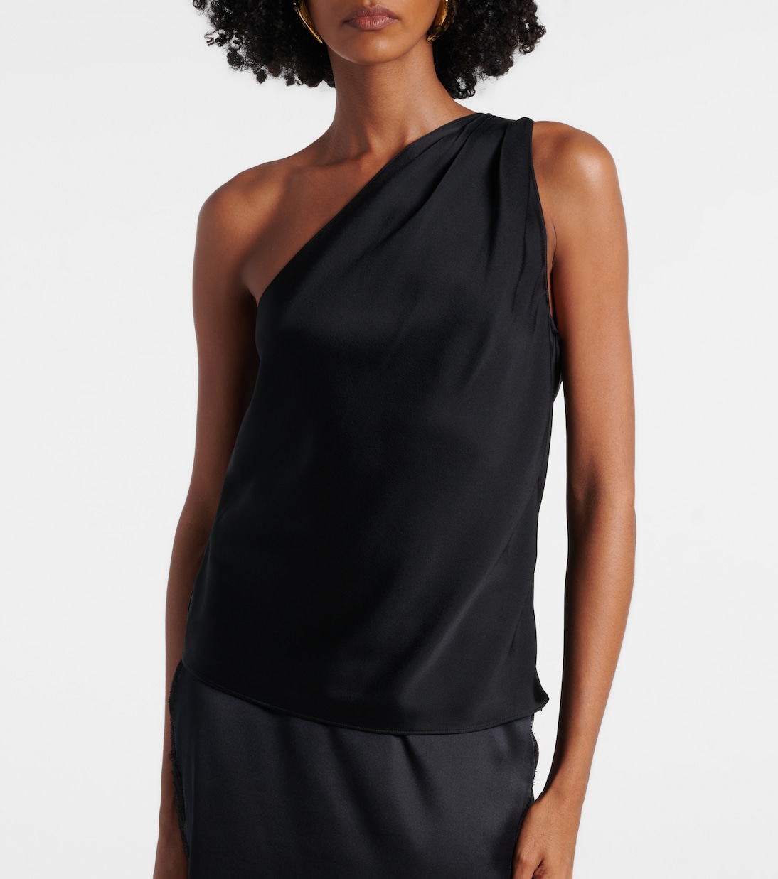 One-shoulder crêpe satin top | Tom Ford