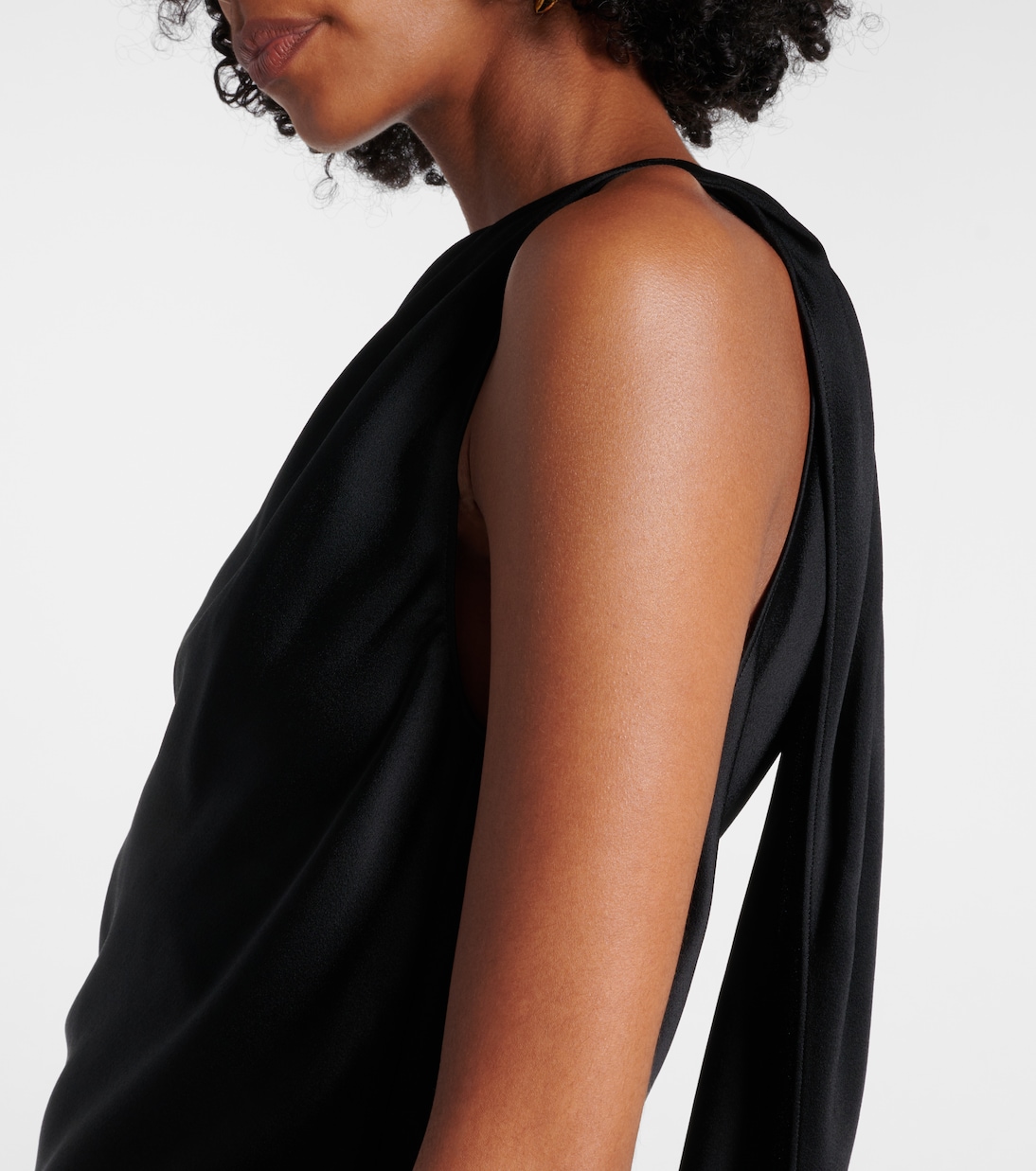 One-shoulder crêpe satin top | Tom Ford