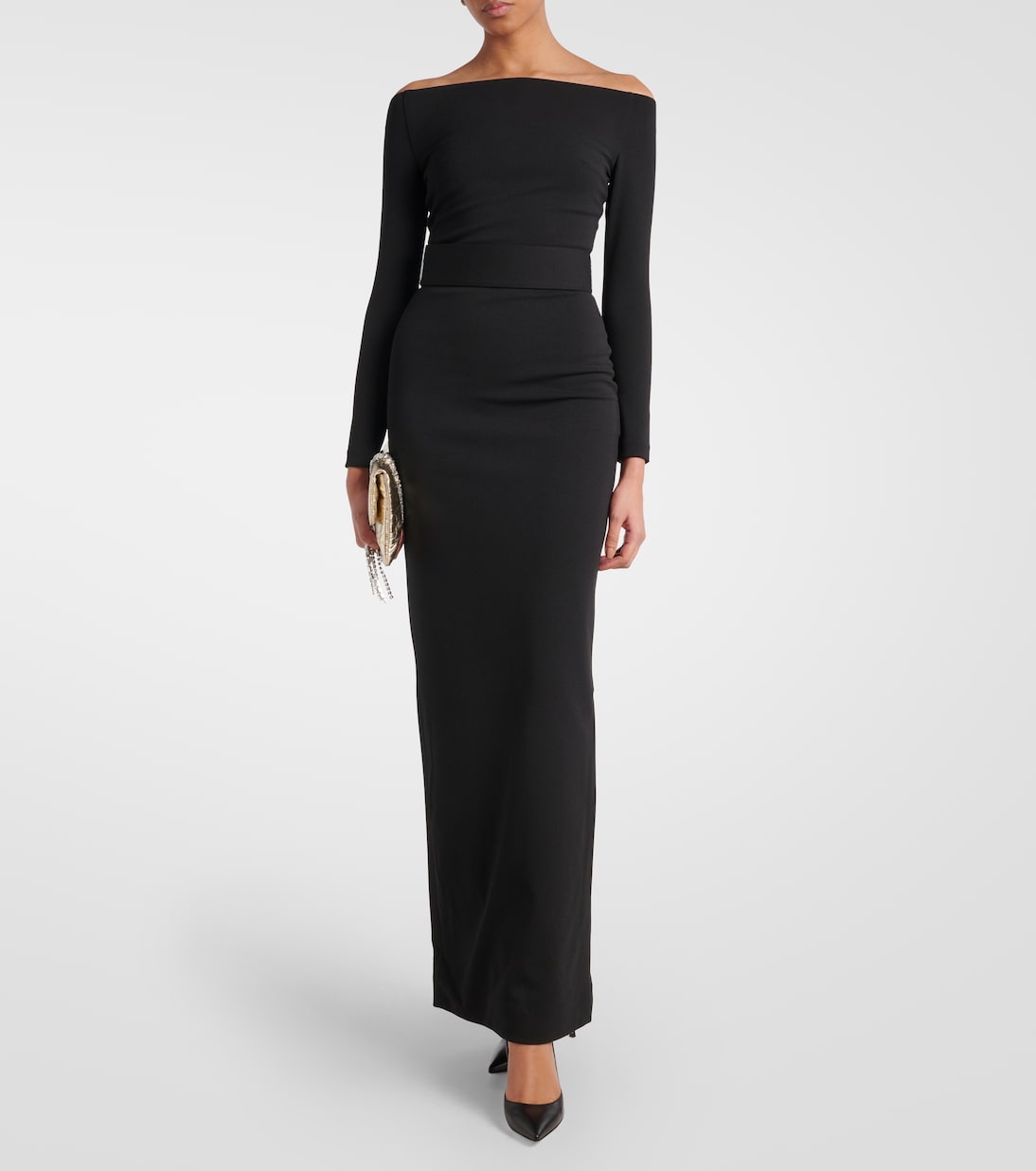 Sabina off-shoulder gown | Solace London
