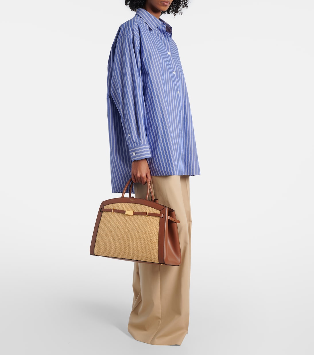 Sac Hudson en raphia et cuir | DeMellier