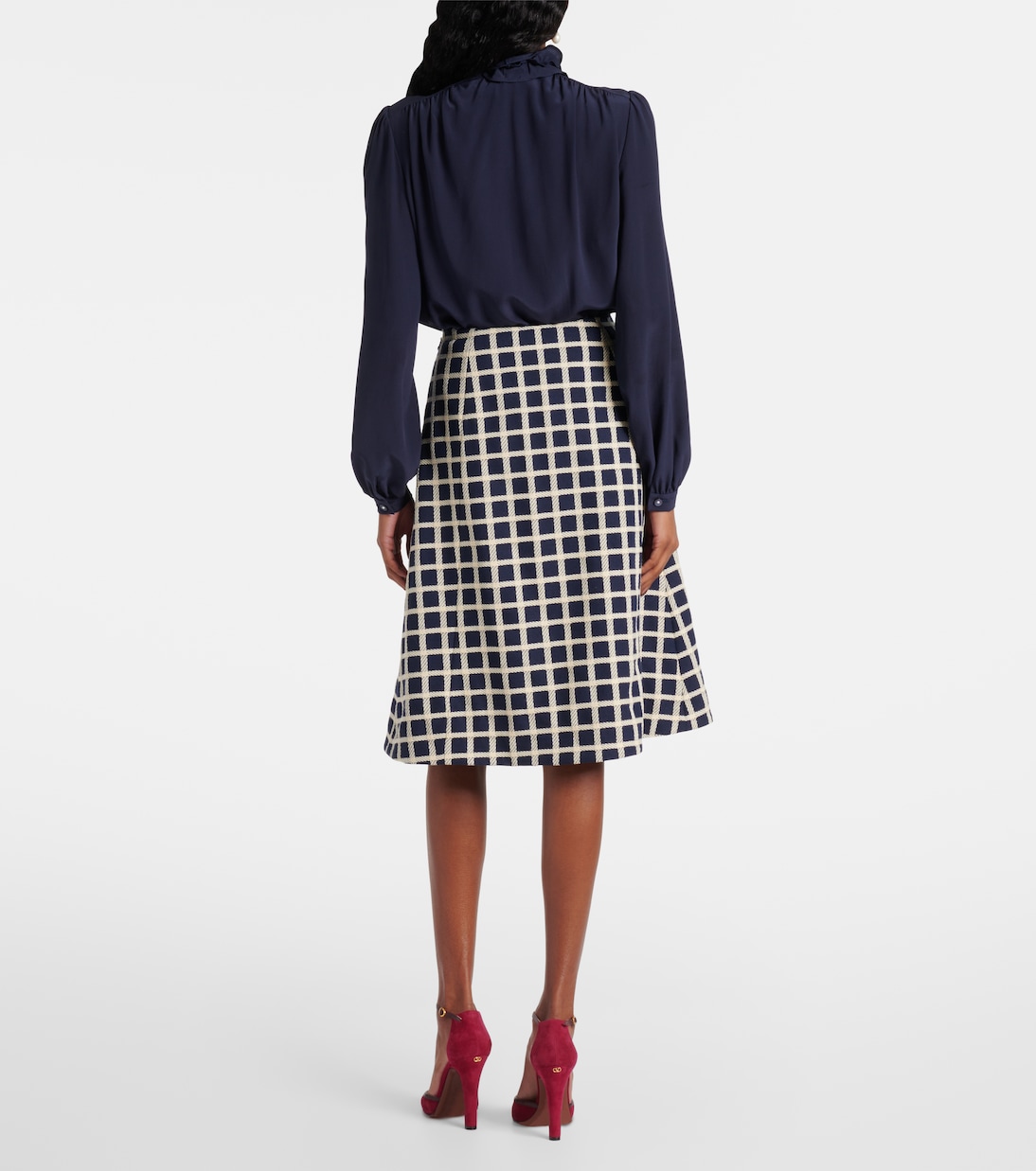 Jupe-short midi en laine et coton mélangés | Valentino
