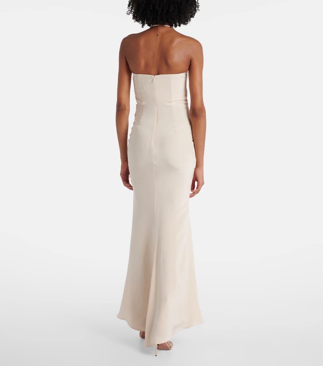 Abito lungo in seta con scollo all’americana | Roland Mouret