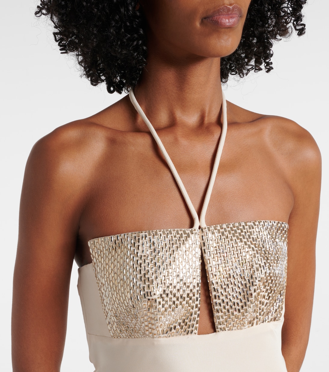 Abito lungo in seta con scollo all’americana | Roland Mouret