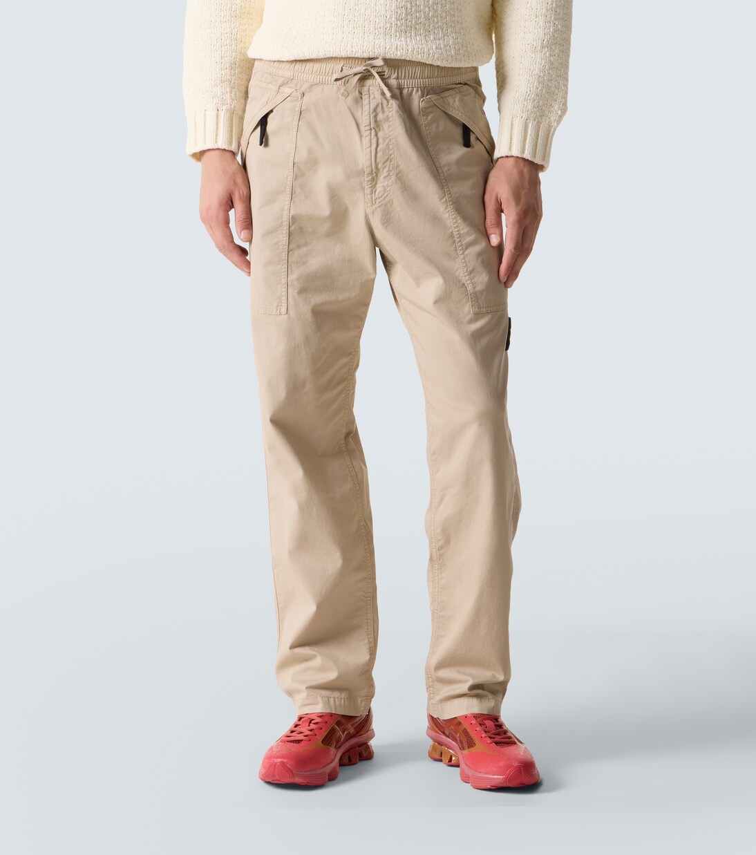 Compass cotton-blend twill pants  | Stone Island