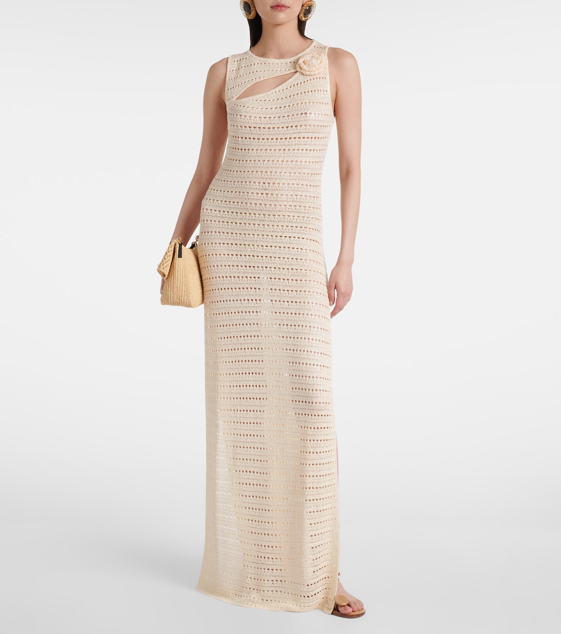 Robe longue en crochet à fleurs | Same