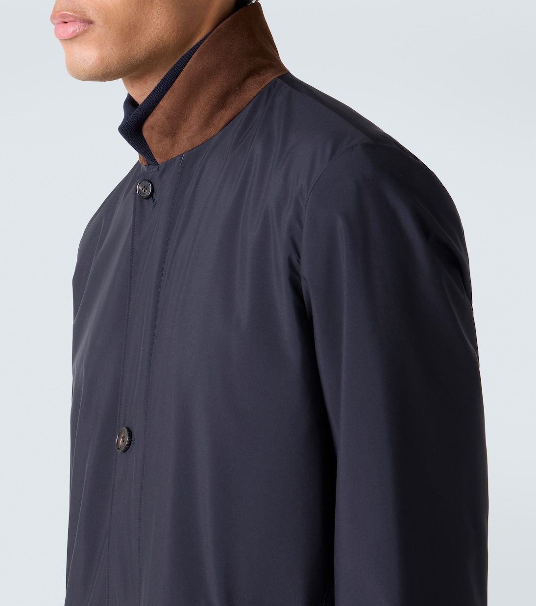 Windmate® suede-trimmed coat | Loro Piana
