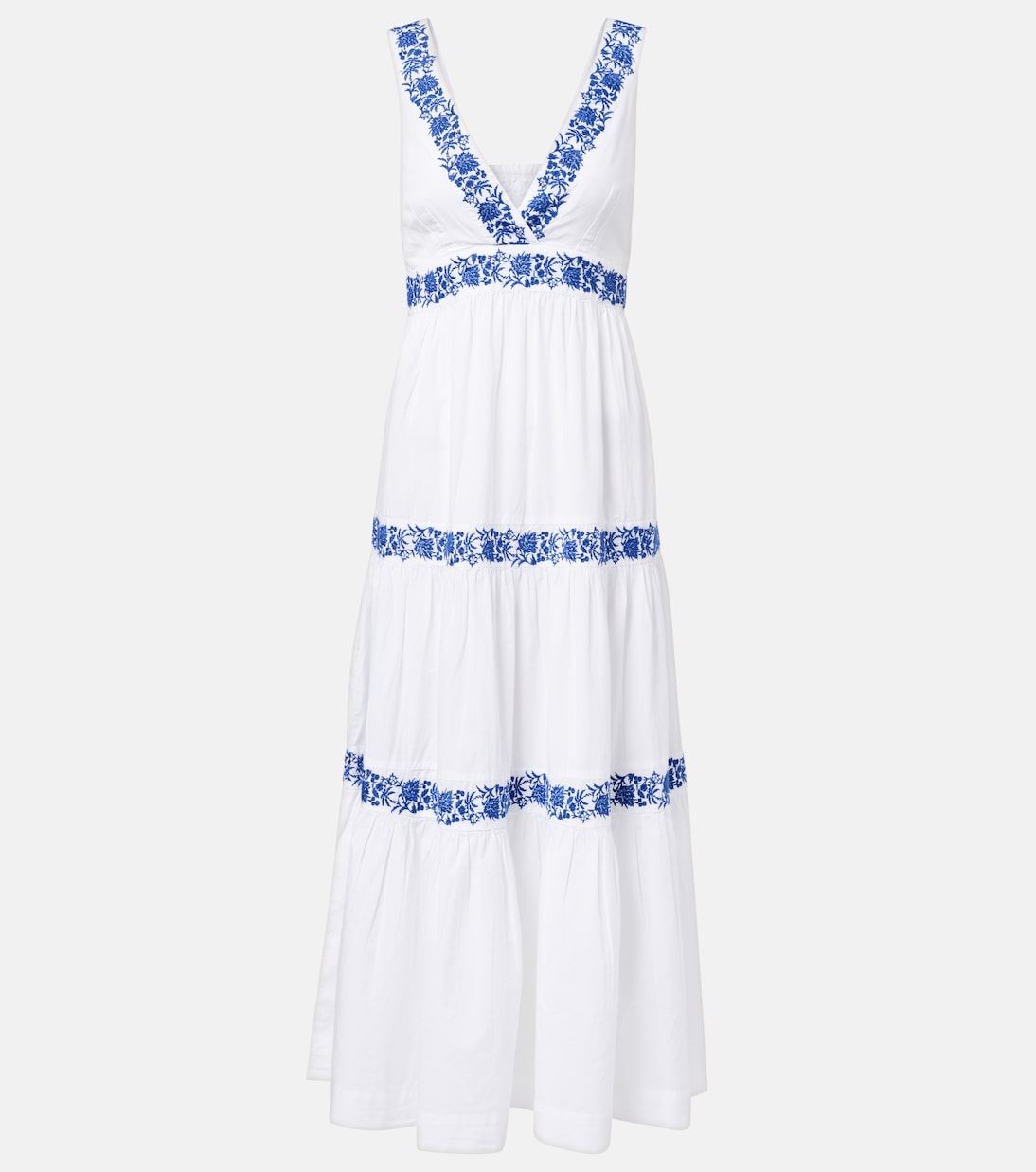 Besticktes Maxikleid Cannes aus Baumwolle | Heidi Klein
