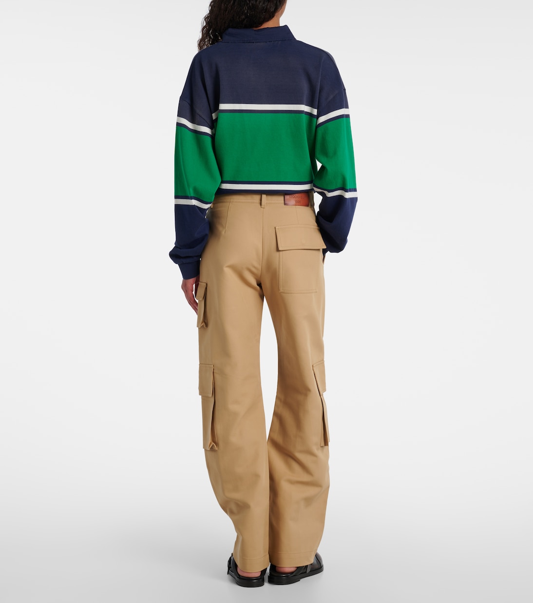 Layered mid-rise cotton satin pants | Acne Studios