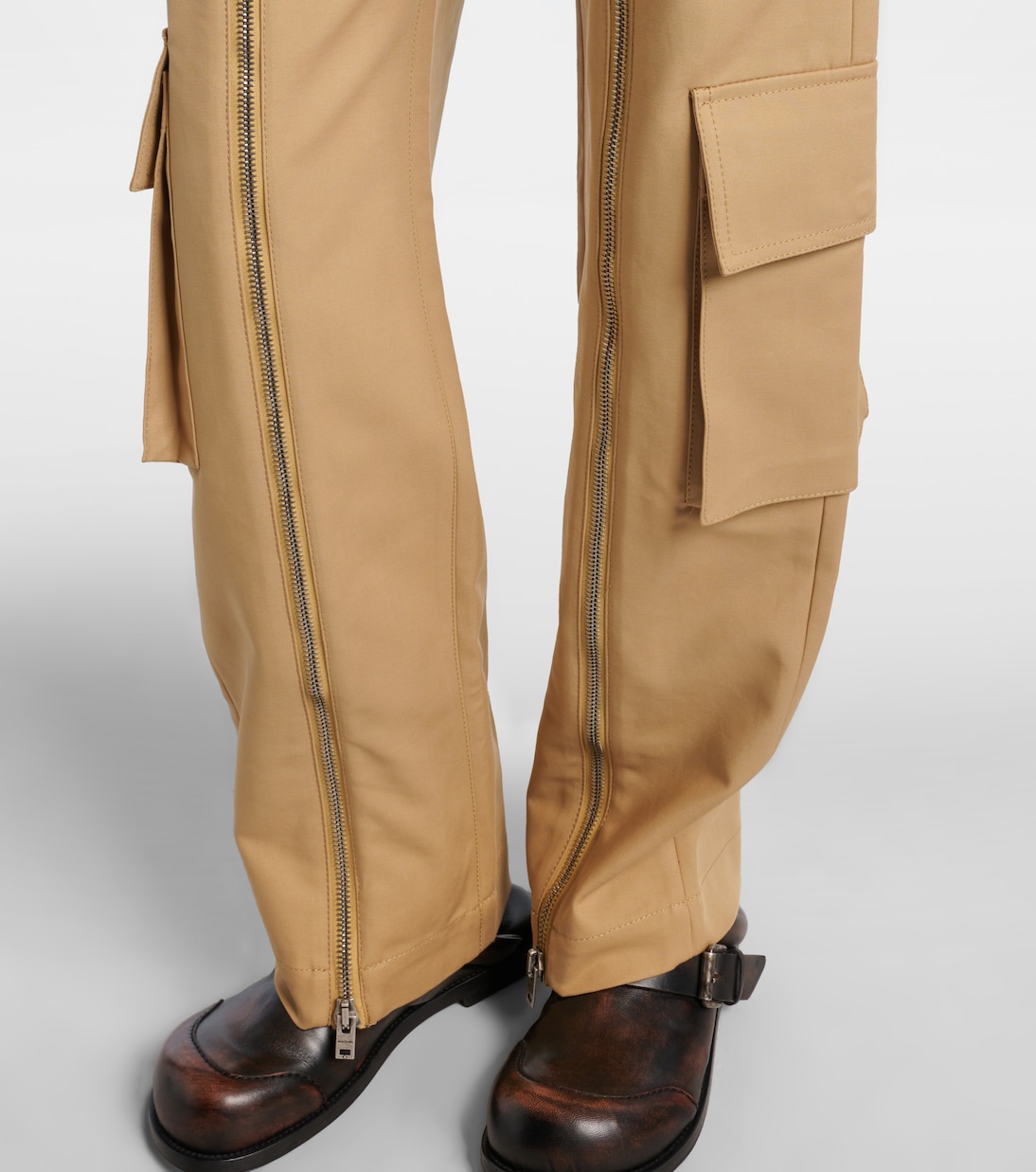Layered mid-rise cotton satin pants | Acne Studios