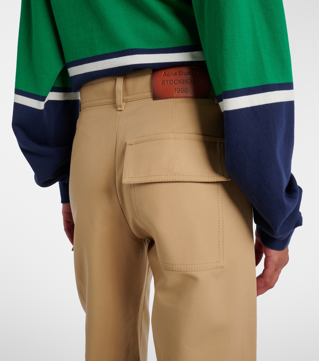 Layered mid-rise cotton satin pants | Acne Studios