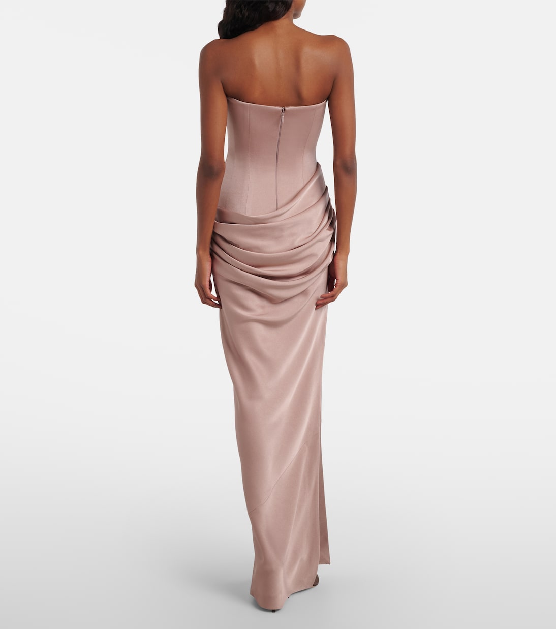 Draped satin corset gown | Alex Perry