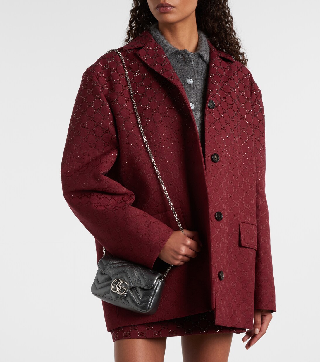 GG Marmont Mini leather shoulder bag | Gucci