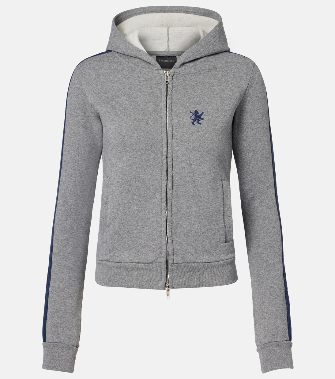 Embroidered cotton zip-up hoodie | Balenciaga