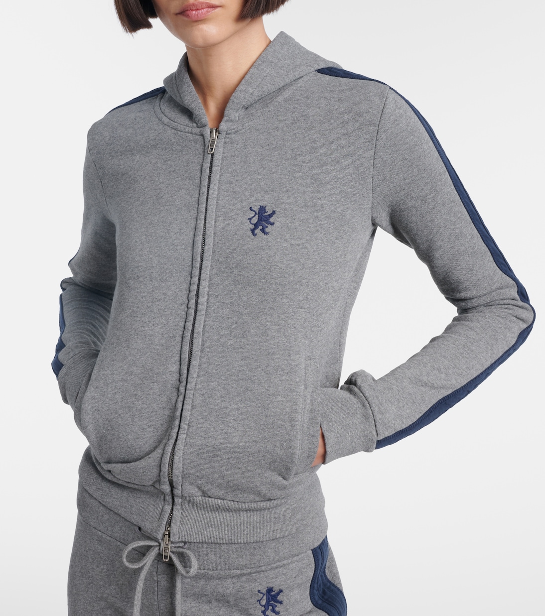 Embroidered cotton zip-up hoodie | Balenciaga