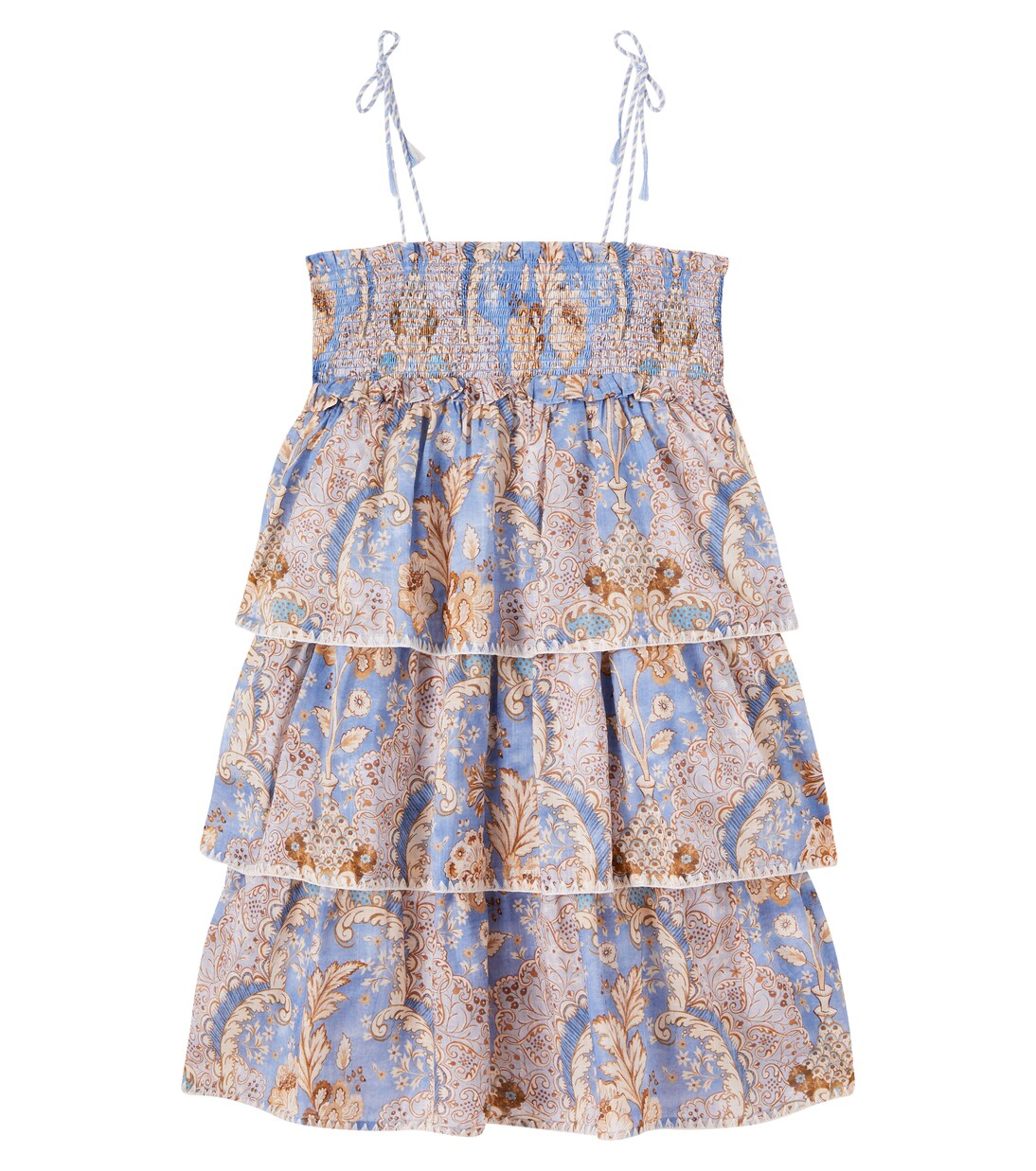 Daylight floral tiered denim dress | Zimmermann Kids
