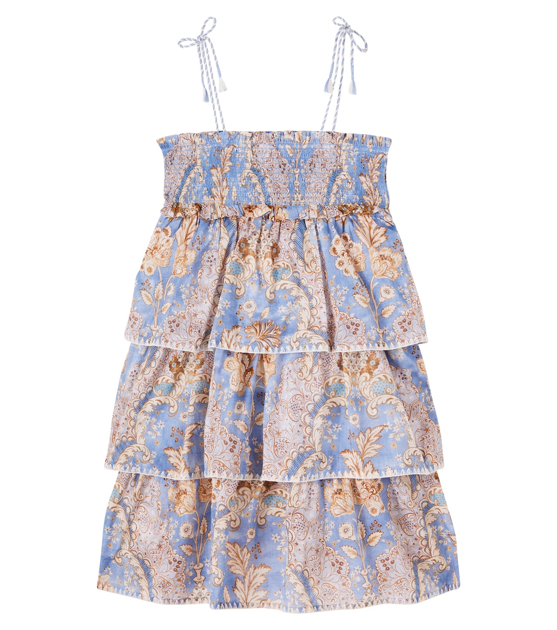 Daylight floral tiered denim dress | Zimmermann Kids