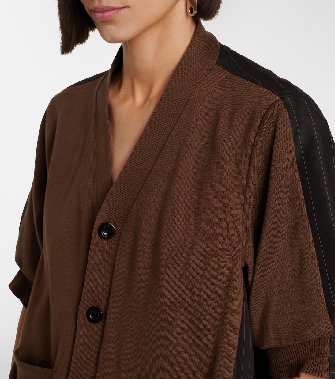 Striped cotton cardigan | Sacai