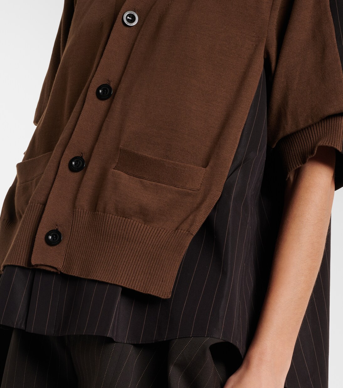 Striped cotton cardigan | Sacai