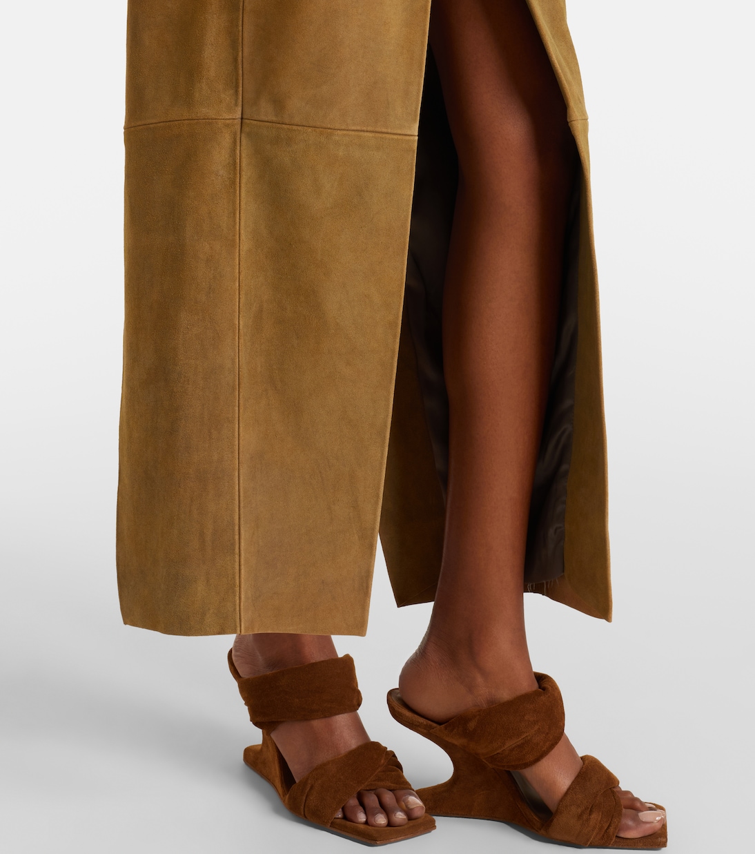 Suede maxi skirt | Rick Owens