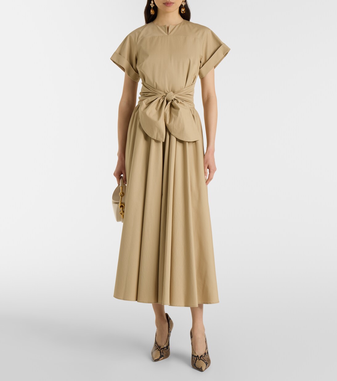 Gathered cotton midi dress | Patou