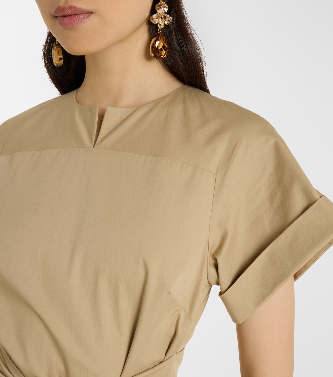 Gathered cotton midi dress | Patou