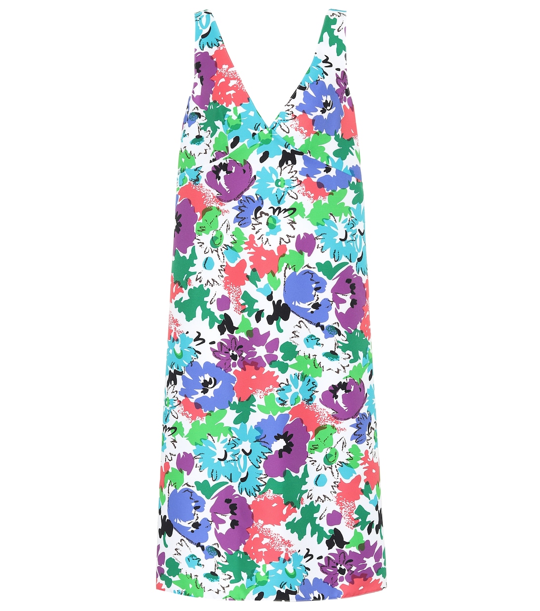 Vestido midi de sarga floral | Plan C