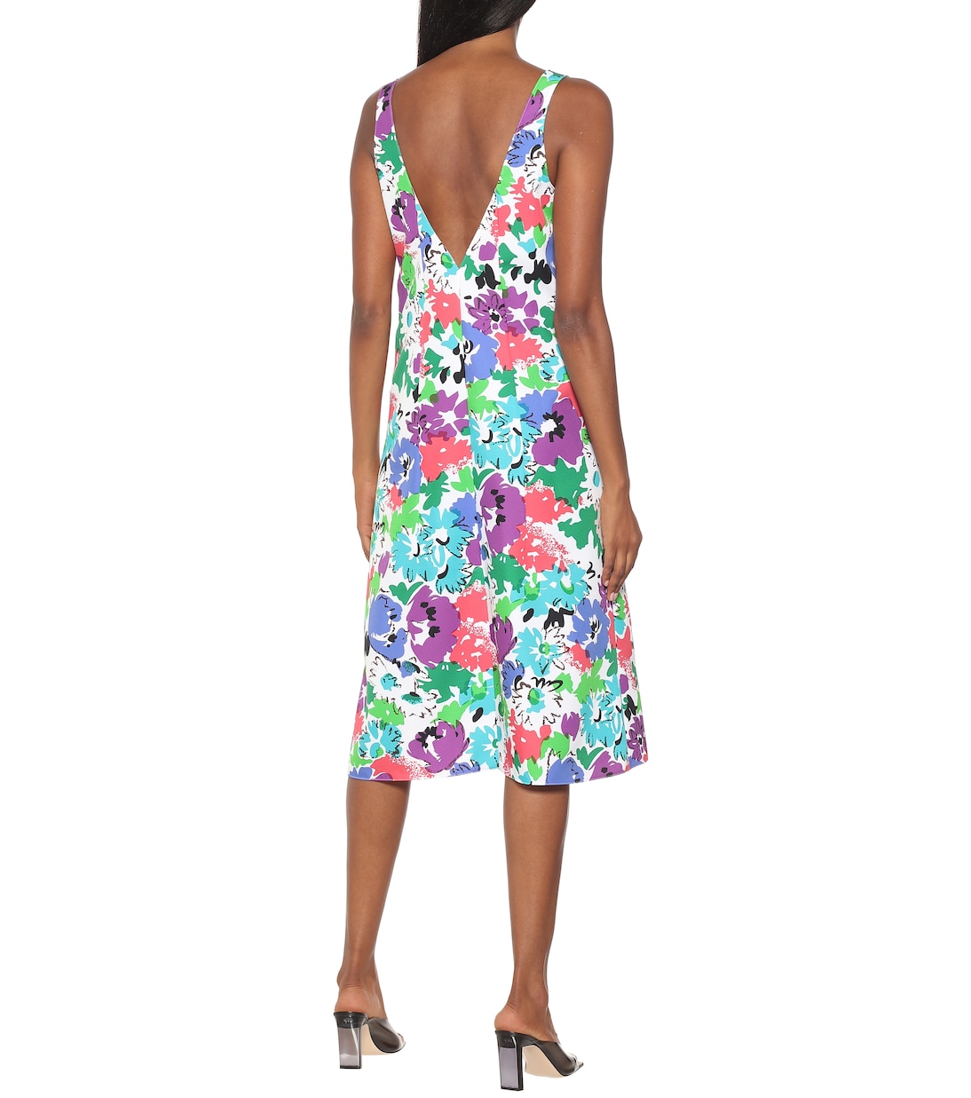Vestido midi de sarga floral | Plan C