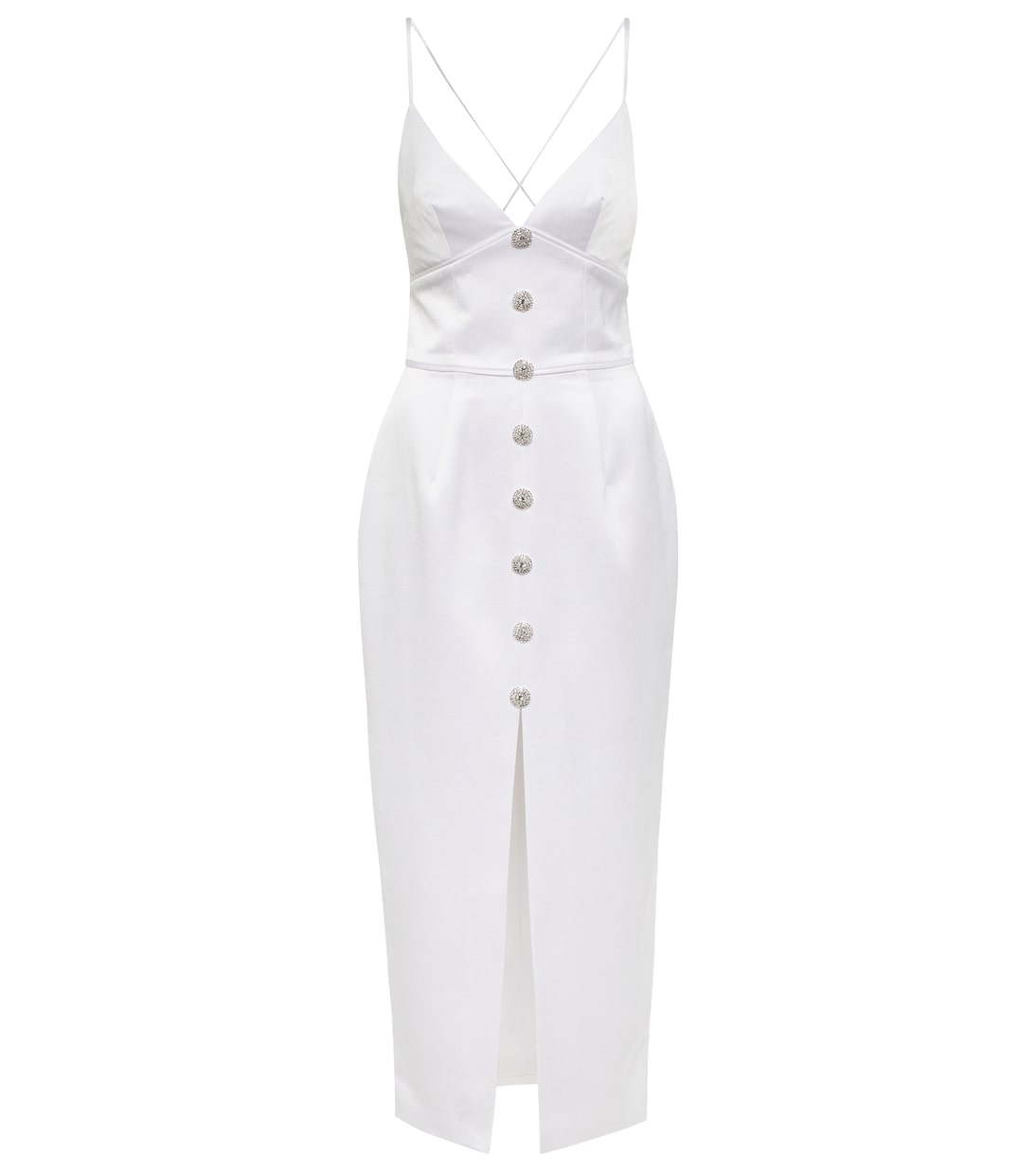 Verziertes Midikleid aus Satin | Rasario