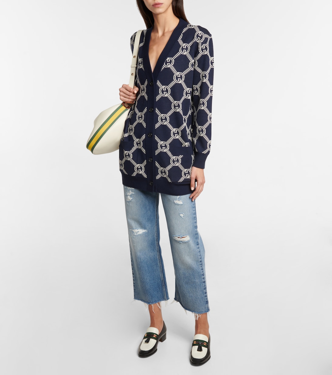 GG reversible wool-blend cardigan | Gucci