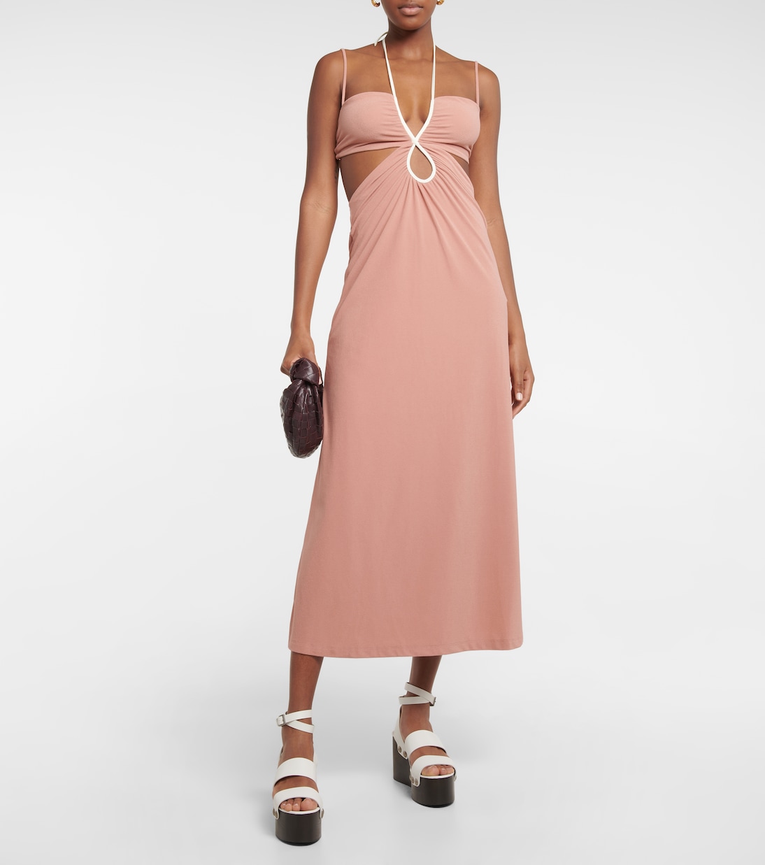 Vestido largo con aberturas | Johanna Ortiz