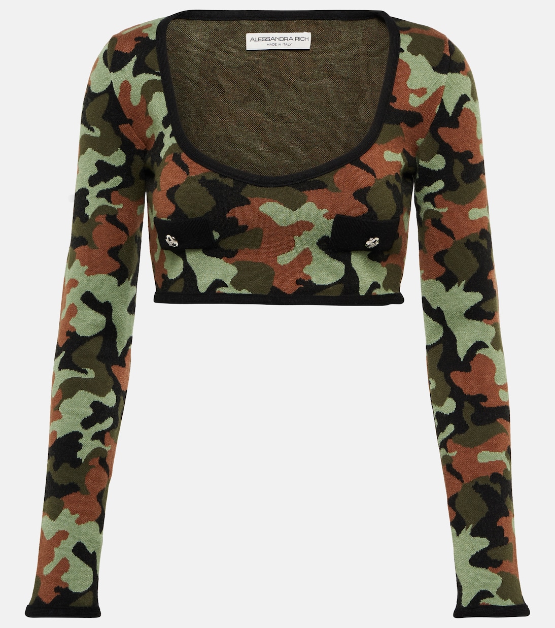 Camouflage knit crop top | Alessandra Rich
