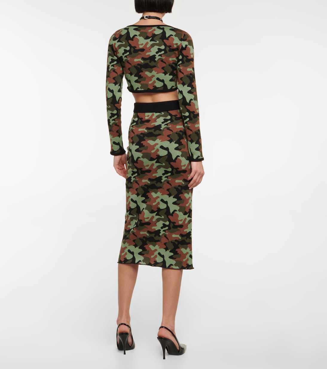 Camouflage knit crop top | Alessandra Rich