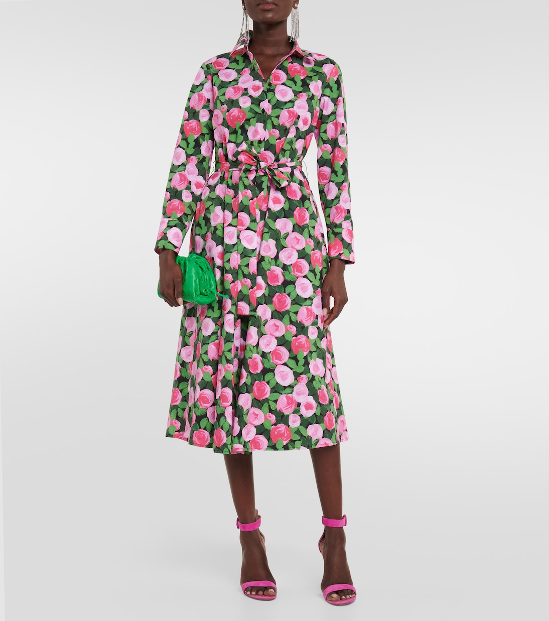 Vestido camisero en mezcla de algodón | Carolina Herrera