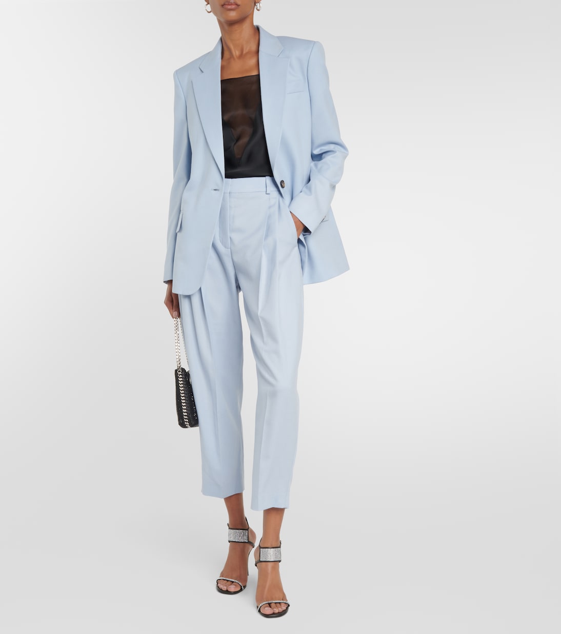 Cropped pleated wool pants | Stella McCartney