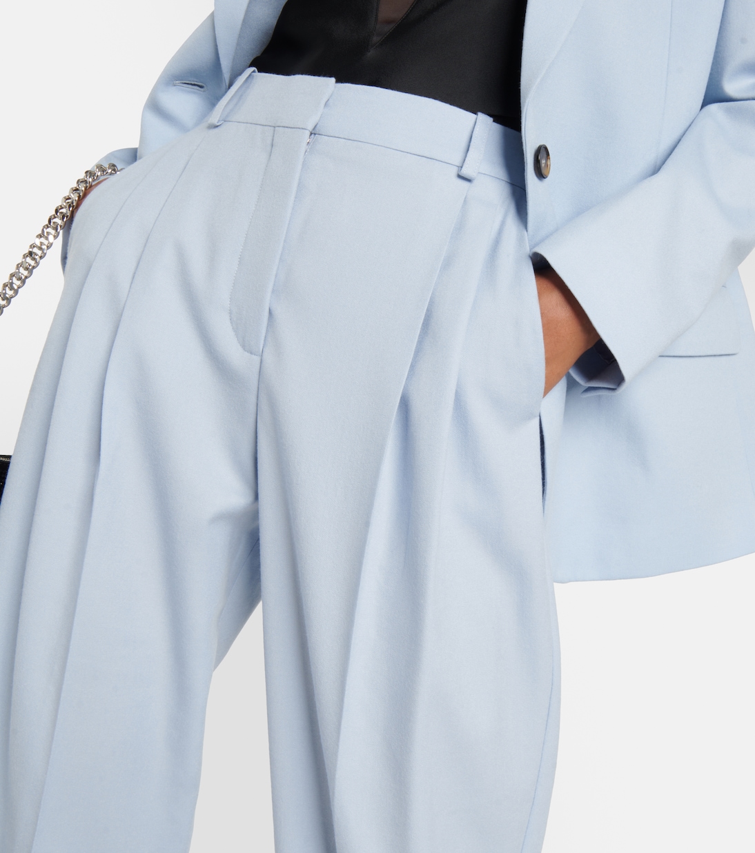 Cropped pleated wool pants | Stella McCartney