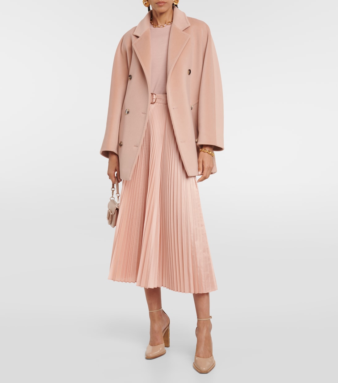 Pleated silk-blend midi skirt | Max Mara