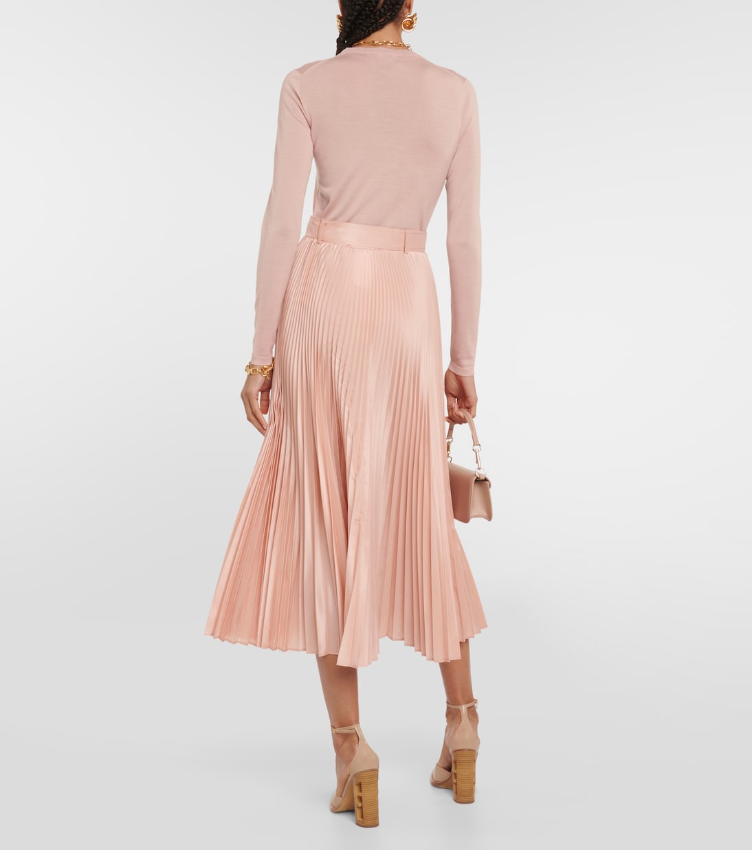 Pleated silk-blend midi skirt | Max Mara