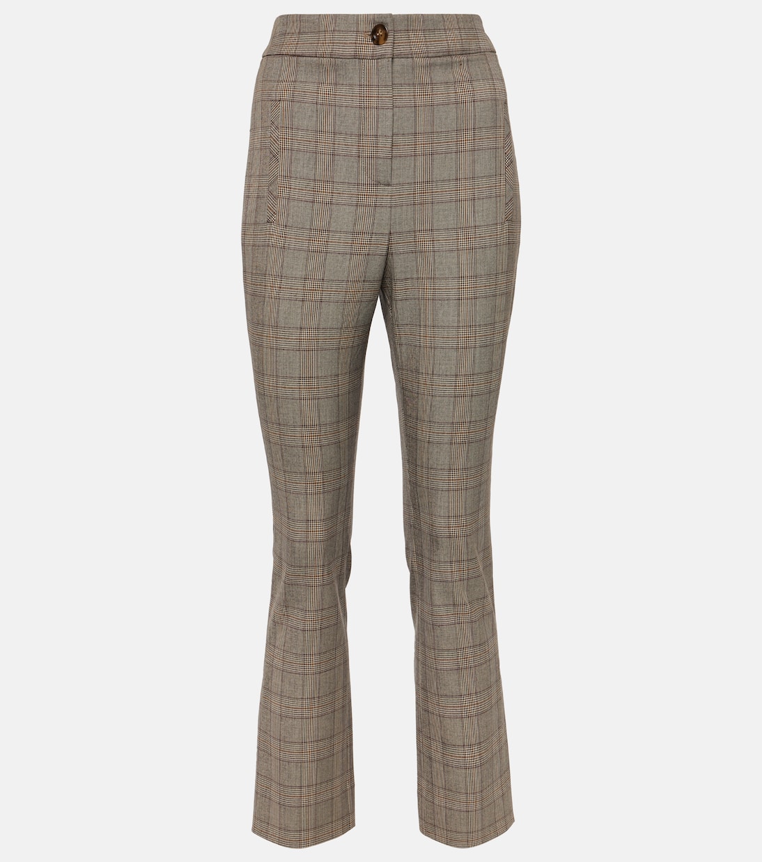 Pantaloni slim a vita alta a quadri | Veronica Beard