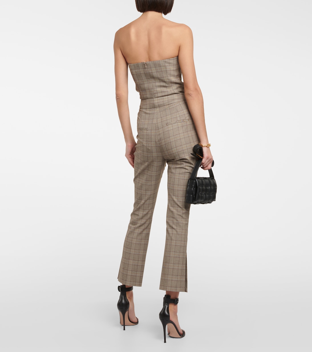 Pantaloni slim a vita alta a quadri | Veronica Beard