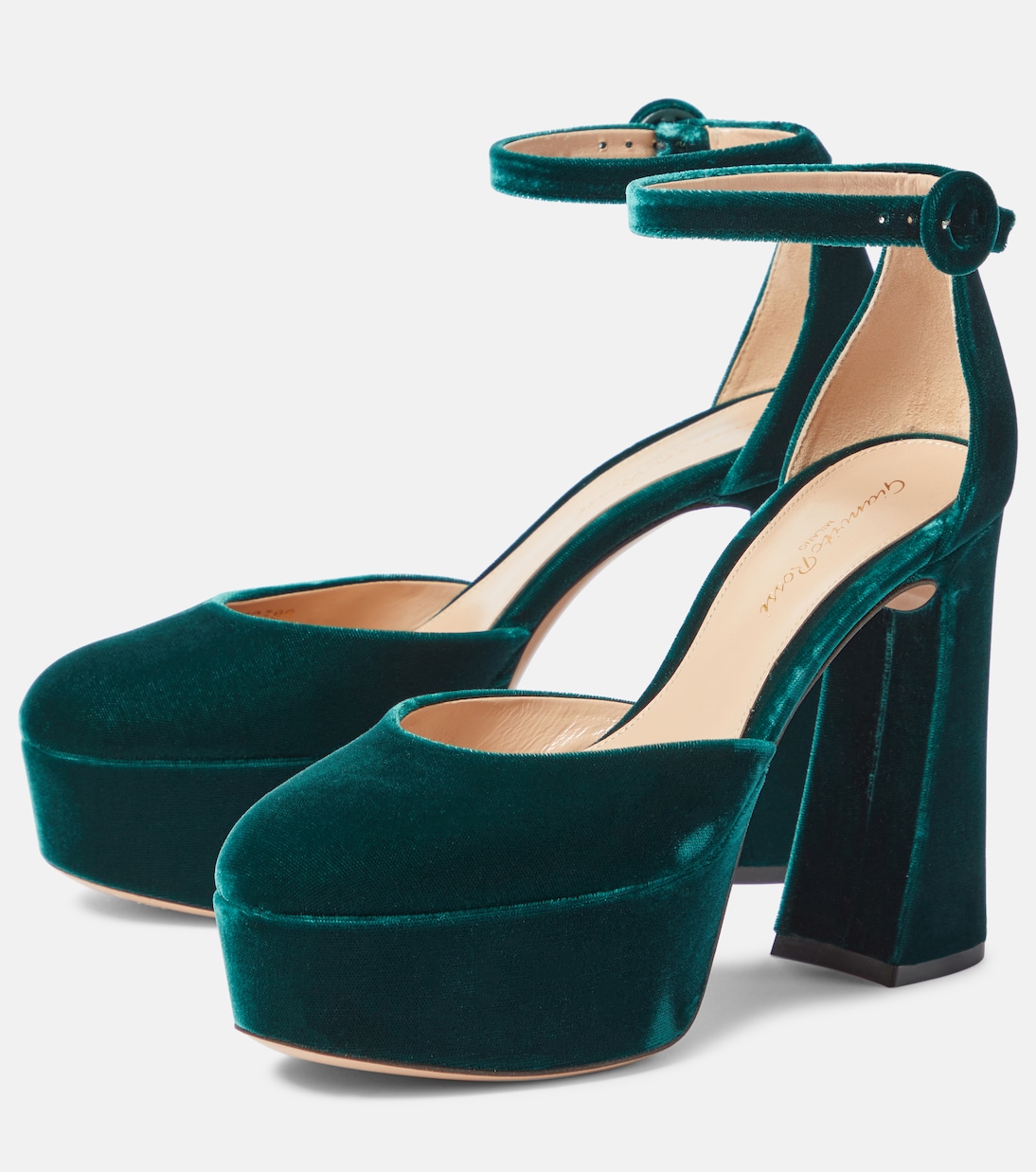 Pumps Holly D'Orsay in velluto con plateau | Gianvito Rossi