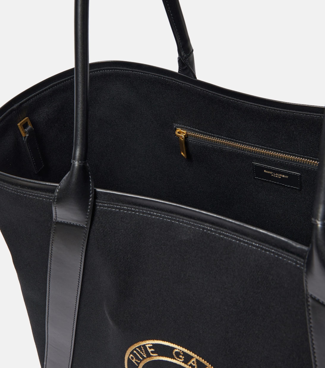Cabas Rive Gauche brodé en toile | Saint Laurent