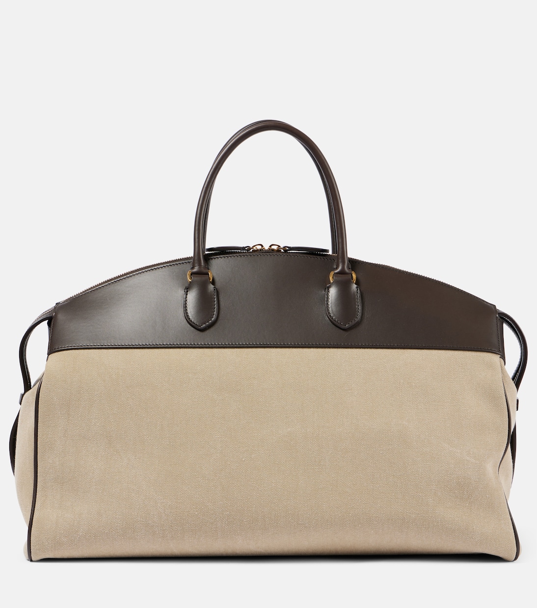 George XL leather-trimmed denim duffel bag | The Row