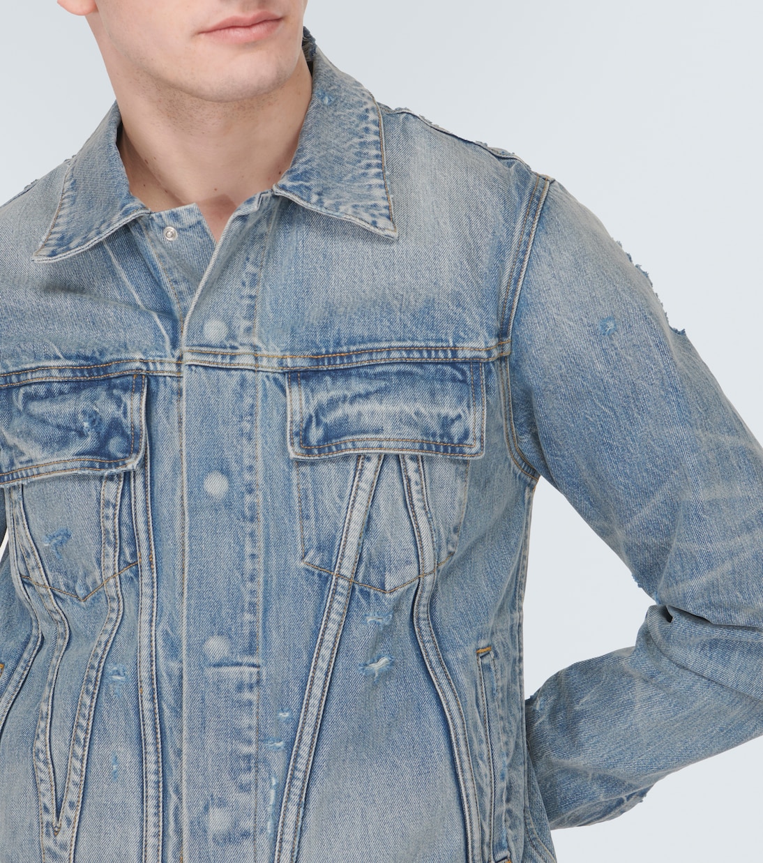 Distressed denim jacket | Amiri