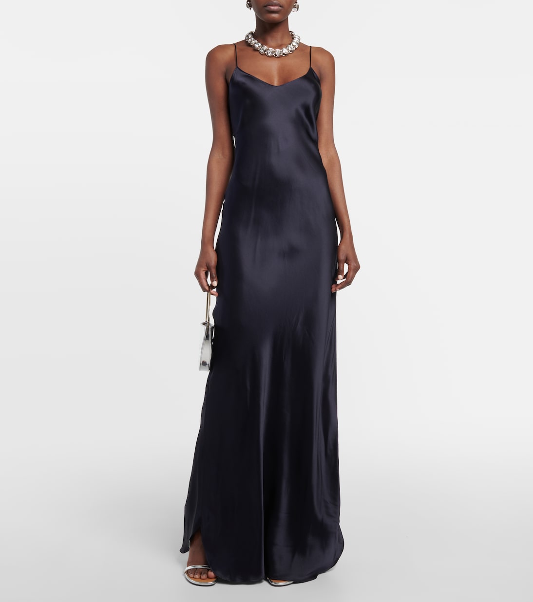 Vestido largo Cami de satén de seda | Nili Lotan