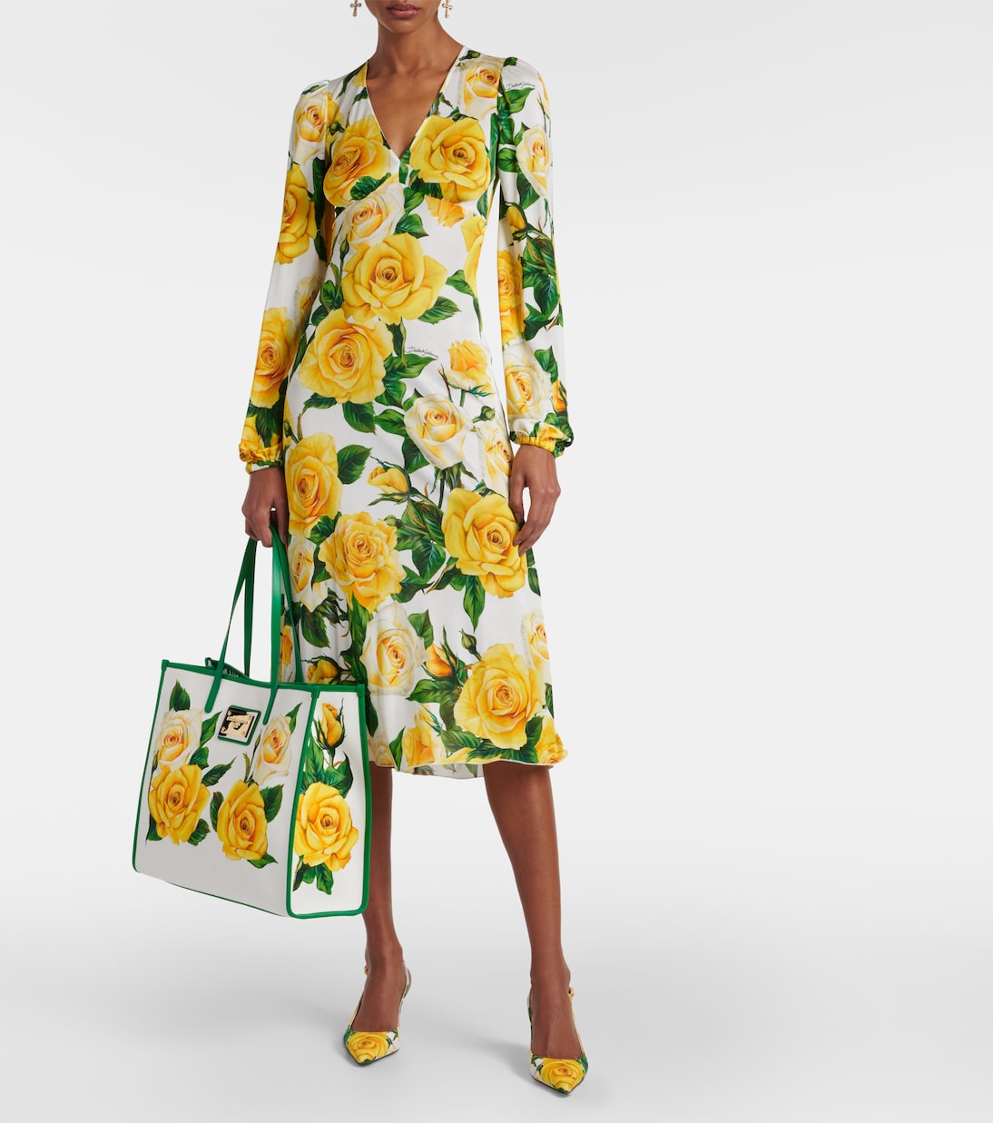 Robe midi à fleurs | Dolce&Gabbana