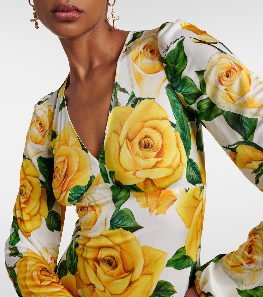Robe midi à fleurs | Dolce&Gabbana