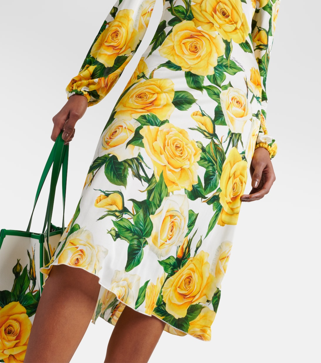 Robe midi à fleurs | Dolce&Gabbana
