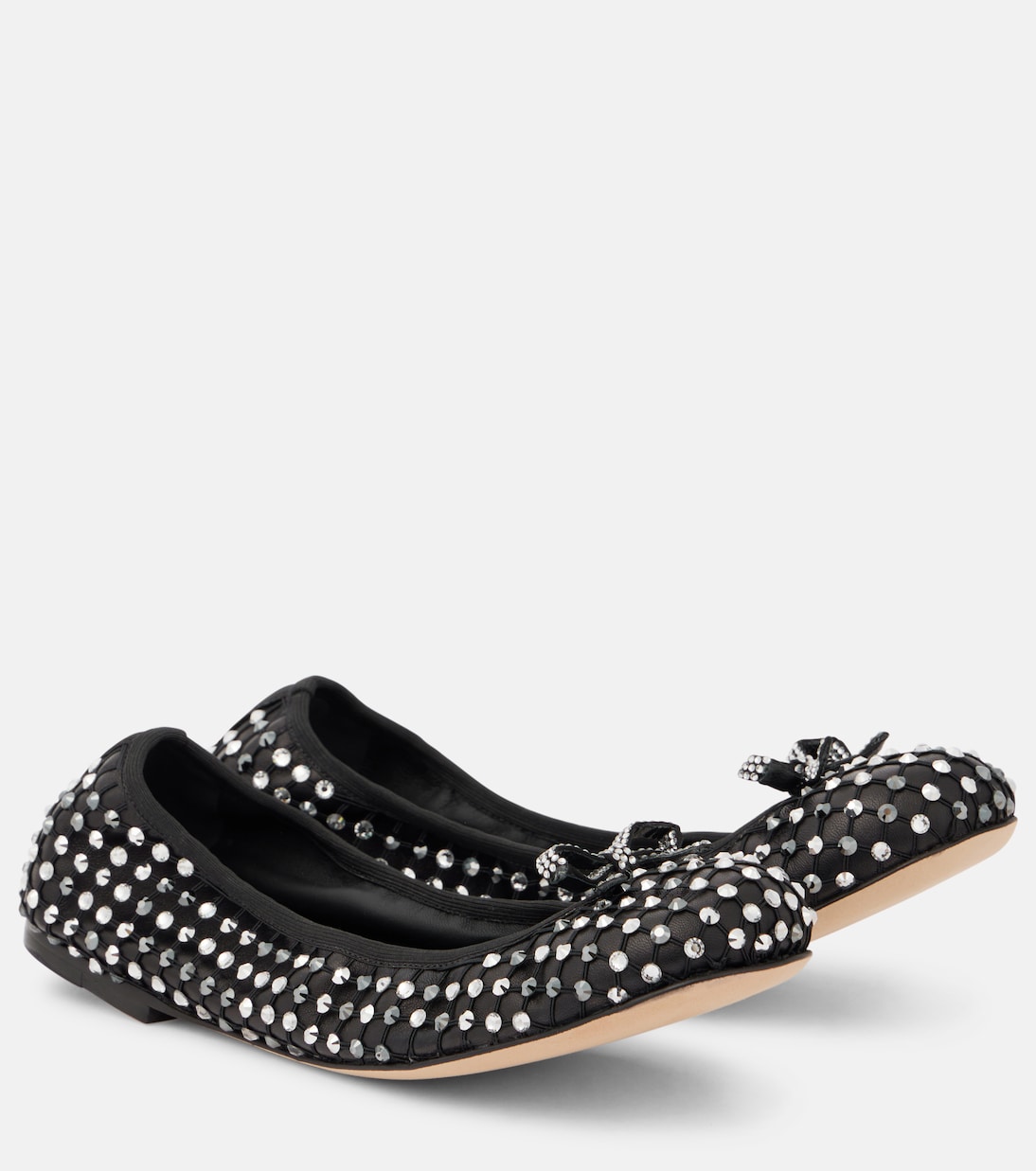 Ballerine in pelle con cristalli | Rene Caovilla