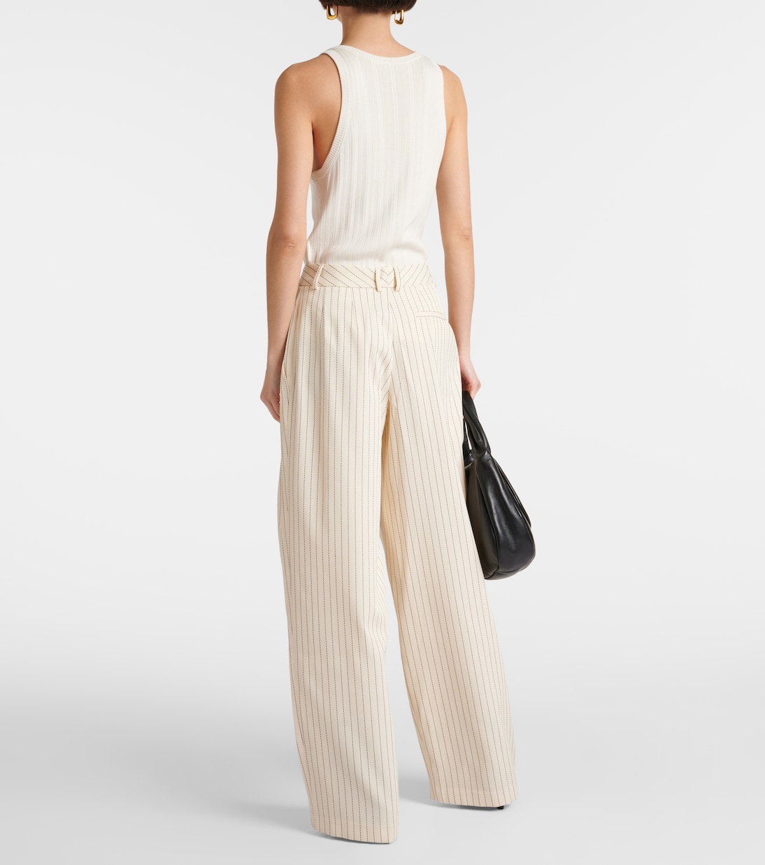Ripley pinstripe twill wide-leg pants | The Frankie Shop